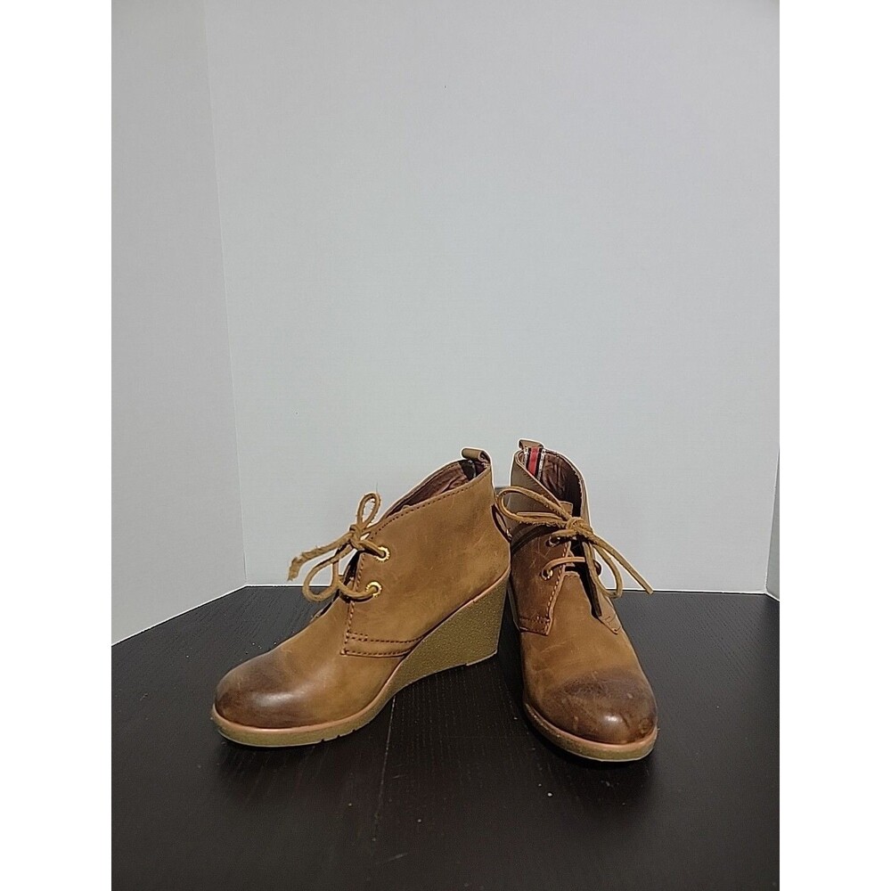 Sperry Boots Womens 6M Harlow Desert Wedge Ankle Bootie STS90493 Brown Leather